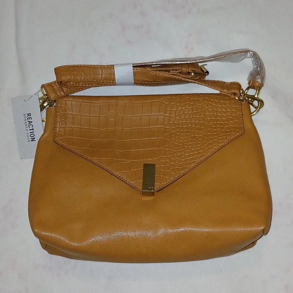 Kenneth Cole Reaction Cognac Lifestyle Mid-Satchel NWT‎